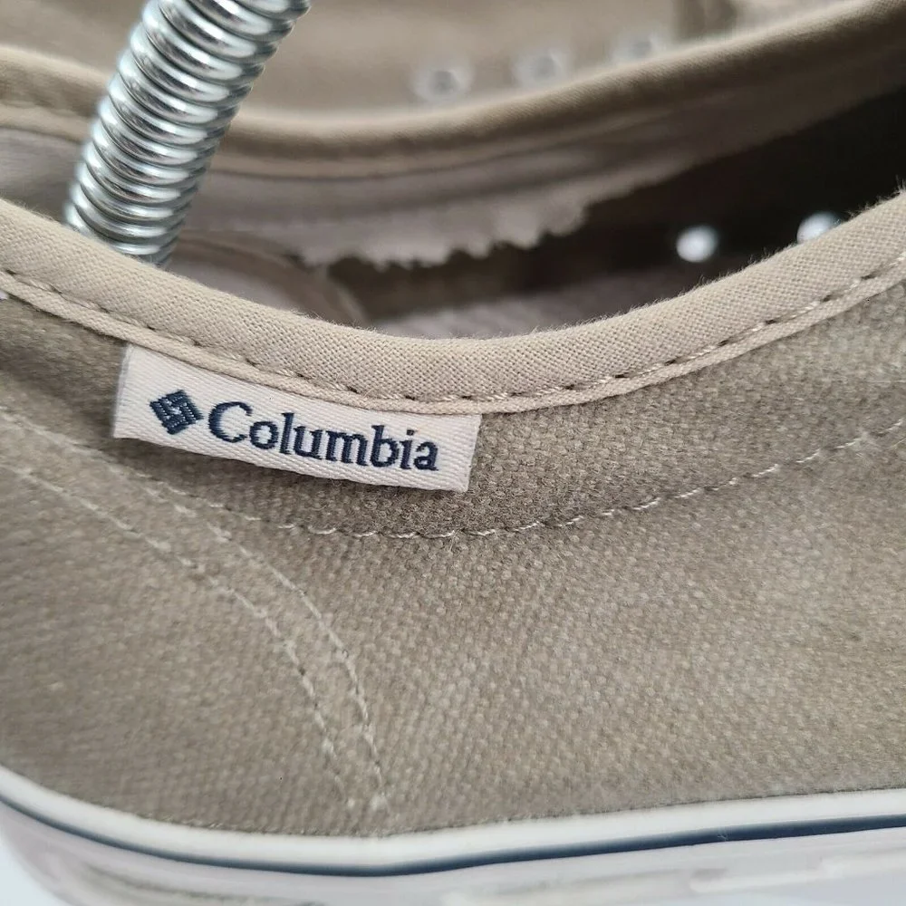Mens Columbia Lace Up Canvas Casual Shoes Men's Size 8.5 Khaki Moss‎ BM2619-103